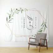 Tenture Fond de photo géométrique pour baby shower (En situation (horizontale))