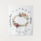 Tenture Fond de photo mensuel pour bébé Rustic Bloom (Devant)