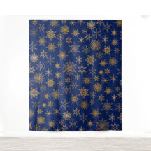 Fond de photo Navy Blue & Gold Sowflake pour selfi