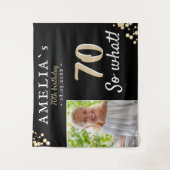 Tenture Fond de photo noir pour 70e anniversaire inspirant (Devant)