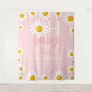 Tenture Fond de photo Oh Baby Pink Daisy pour Baby Shower