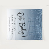 Tenture Fond de photo pailleté bleu pour Baby Shower (Devant (Horizontal))