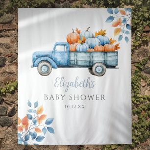 Tenture Fond de photo pour Baby Shower Little Pumpkin Blue