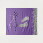 Tenture Fond de photo pour Baby Shower Pieds Paillettes Ar (Devant (Horizontal))