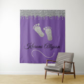 Tenture Fond de photo pour Baby Shower Pieds Paillettes Ar (En situation)
