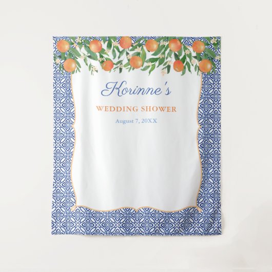 Tenture Fond de photo pour mariage Orange Cobalt Blue (Devant)