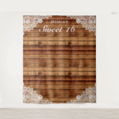 Tenture Fond de photo pour Sweet 16 en bois rustique et de (Devant)