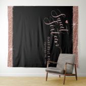 Tenture Fond de photo Rose Gold Black Sweet 16 Paillettes (En situation (horizontale))