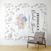 Tenture Fond de photobooth de douche de mariée florale (En situation (horizontale))