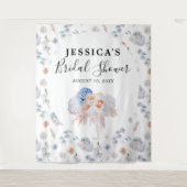 Tenture Fond de photobooth de douche de mariée florale (Devant)