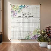 Tenture Fond de photobooth de douche de mariée Succulent B