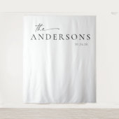 Tenture Fond de photobooth de mariage à écriture minimalis (Devant)