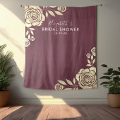 Tenture Fond de photobooth de mariage avec des roses burgu