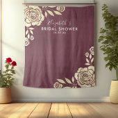 Tenture Fond de photobooth de mariage avec des roses burgu