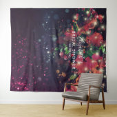 Tenture Fond de photobooth de mariage avec fleurs et guirl (En situation (horizontale))