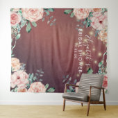 Tenture Fond de photobooth de mariage avec fleurs et guirl (En situation (horizontale))