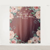 Tenture Fond de photobooth de mariage avec fleurs et guirl (Devant)