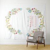 Tenture Fond de photobooth de mariage avec fleurs sauvages (En situation (horizontale))