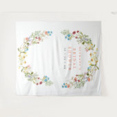 Tenture Fond de photobooth de mariage avec fleurs sauvages (Devant (Horizontal))