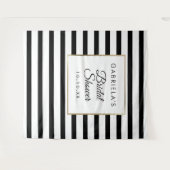 Tenture Fond de photobooth de mariage avec rayure noire et (Devant (Horizontal))