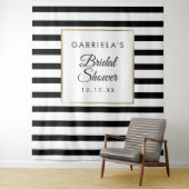 Tenture Fond de photobooth de mariage avec rayure noire et (En situation)