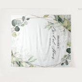 Tenture Fond de photobooth de mariage avec verdure d'eucal (Devant (Horizontal))