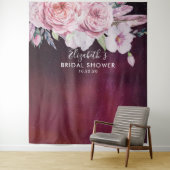 Tenture Fond de photobooth de mariage bohème fleurs bordea (En situation)