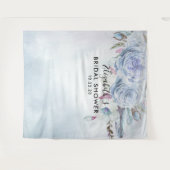 Tenture Fond de photobooth de mariage bohème fleurs et plu (Devant (Horizontal))