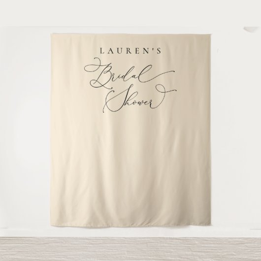 Tenture Fond de photobooth de mariage champêtre beige Cham (Devant)