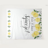 Tenture Fond de photobooth de mariage de douche de citrons (Devant (Horizontal))