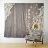 Tenture Fond de photobooth de mariage dentelle tournesol b (En situation (horizontale))