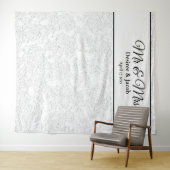 Tenture Fond de photobooth de mariage élégant noir et blan (En situation (horizontale))