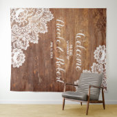 Tenture Fond de Photobooth de mariage en bois rustique ave (En situation (horizontale))