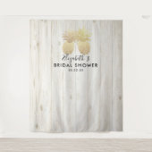 Tenture Fond de photobooth de mariage Fleur d'ananas doré (Devant)