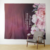 Tenture Fond de photobooth de mariage Fleurs Boho Bourgogn (En situation (horizontale))