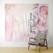 Tenture Fond de photobooth de mariage Fleurs de bohème et  (En situation (horizontale))