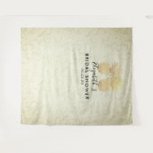 Tenture Fond de photobooth de mariage moderne doré Ananas (Devant (Horizontal))