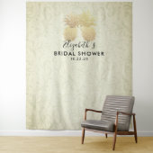 Tenture Fond de photobooth de mariage moderne doré Ananas (En situation)