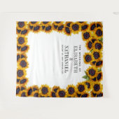 Tenture Fond de photobooth de mariage rustique tournesols (Devant (Horizontal))