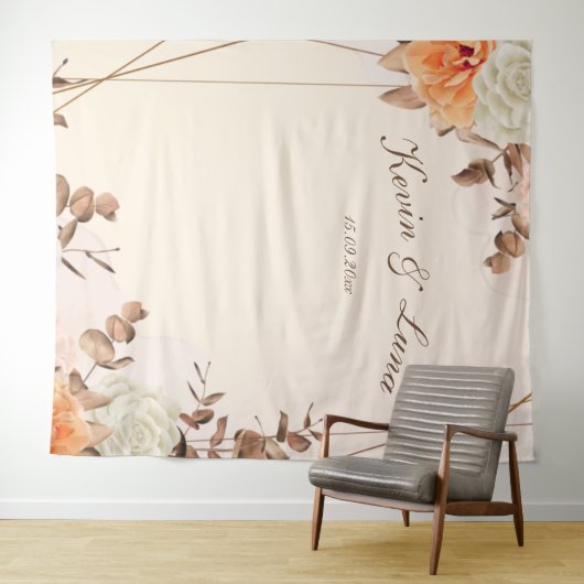 Tenture Fond de photobooth de mariage Symphonie d'automne (En situation (horizontale))