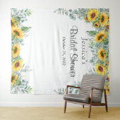 Tenture Fond de photobooth de mariage tournesol eucalyptus (En situation (horizontale))