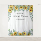 Tenture Fond de photobooth de mariage tournesol eucalyptus (Devant)