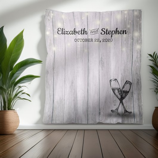 Tenture Fond de photobooth de mariage Verre à champagne en