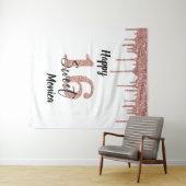 Tenture Fond de Photobooth Douce 16 Seize Rose Doré (En situation (horizontale))