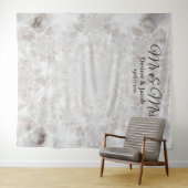 Tenture Fond de photobooth élégant argent blanc pour maria (En situation (horizontale))