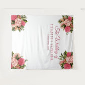 Tenture Fond de photobooth élégant pour mariage avec dahli (Devant (Horizontal))