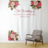 Tenture Fond de photobooth élégant pour mariage avec dahli (En situation)