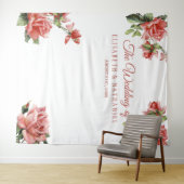 Tenture Fond de photobooth élégant pour mariage avec roses (En situation (horizontale))