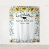 Tenture Fond de photobooth eucalyptus Tournesols modernes (Devant)