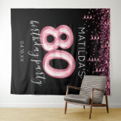 Tenture Fond de photobooth noir pour 80e anniversaire (En situation (horizontale))